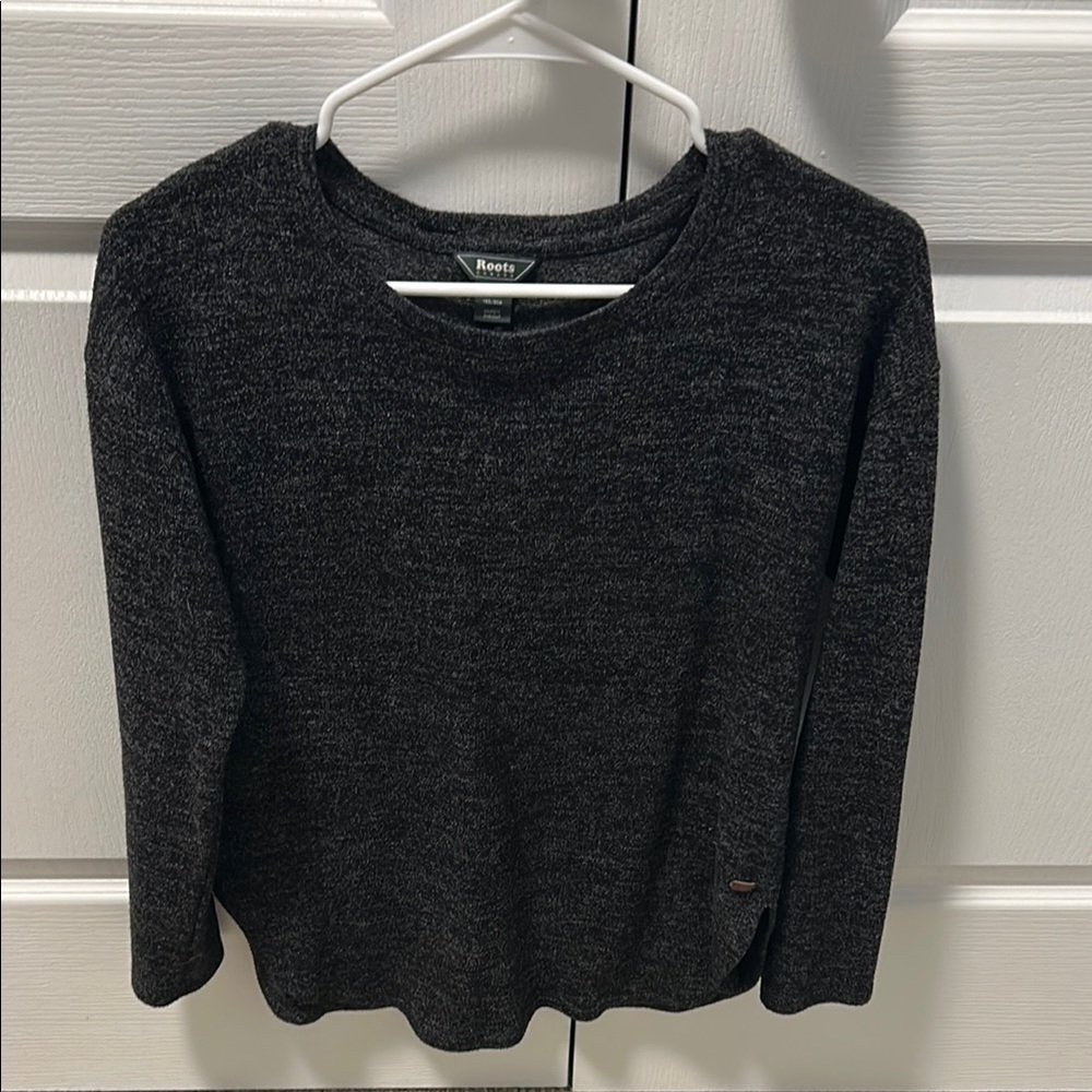 Roots Black Crew Neck Sweater Classic Knit